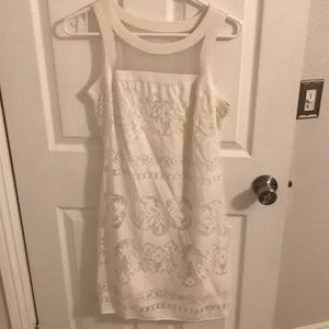 White lace mini dress